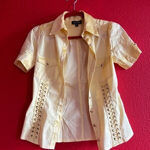 BEBE SIZE SMALL YELLOW TOP